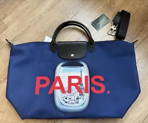 Neu Longchamp Paris Sac De Voyage Large Navy Blue Tote Airport Limited Edition - Bild 1 von 4