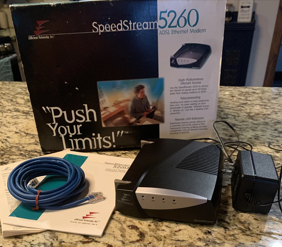 SpeedStream 5260 Ethernet ADSL DSL Modem Efficient Networks Inc - Image 1 of 4