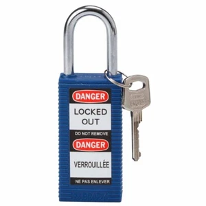 Brady Lockout/Tagout Padlock Keyed Different Plastic Blue Body #123406 Safety - Picture 1 of 8