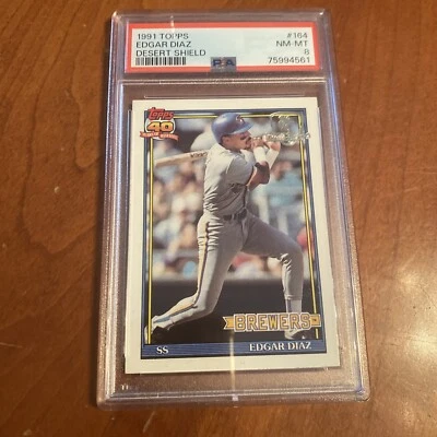 1991 Topps Desert Shield #164 EDGAR DIAZ PSA 8 BREWERS - Image 1 of 2