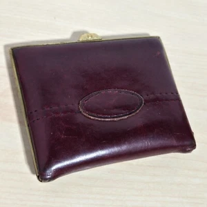 RARE Nordstrom Leather Wallet Made in West Germany Vintage Brass Hardware - Picture 1 of 6