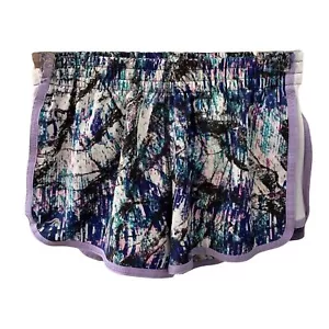 Youth Girls Ideology purple printed athletic shorts size medium - Picture 1 of 6