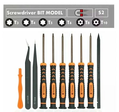 Screwdriver Set T3 T4 T5 T6 TR8 T10H Security Bits ESD Tweezer For XBOX PS3 PS4 - Image 1 of 4