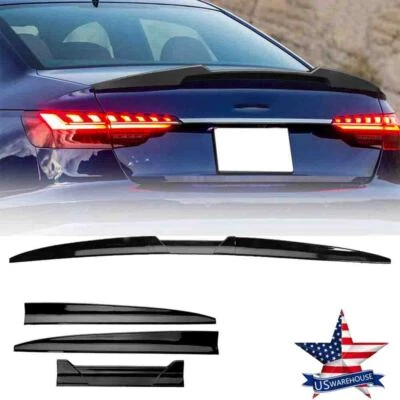 For Audi A3 S3 RS3 A4 S4 B9 A5 A6 Rear Trunk Spoiler Lip Wing Gloss Adjustable — 第 1/4 张图片