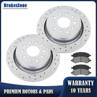 Kit de pastillas de rotores de freno delanteros aptos para Ford Focus 2012 2013 2014 2015-2018 perforado Foto 1 de 4