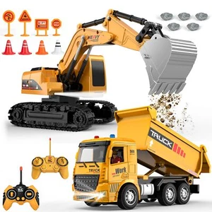 Kids-Play-Construction Excavators-Dump Truck Engineering-Vehicle - Remote Con... - Picture 1 of 7