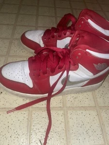 Nike Jordan 1 Retro High BT Gym Red Metallic Silver 705300-602 Size 5Y - Picture 1 of 8