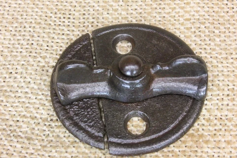 Old Jelly Cupboard Cabinet Door Turn Button Latch 1 7/8" Back Plate Vintage 1850 Cover