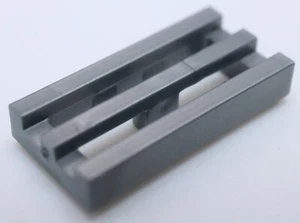 Lego 20x Flat Silver Tile Modified 1 x 2 Grille with Bottom Groove Lip - Picture 1 of 1
