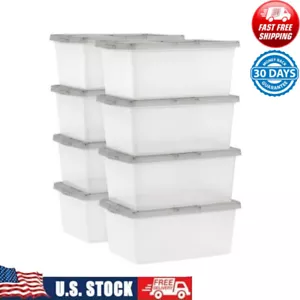 Snap Top Klar Kunststoff Aufbewahrungsboxen Behälter Behälter Stapelbar 8er Set 17 Quart Neu - Bild 1 von 8