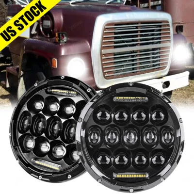 Round 7"INCH LED Headlight Projector For Ford LN7000 LN8000 LN9000 Trucks - Image 1 of 4