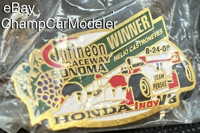 2008 Honda Indy V8 Pin Infineon Sonoma Helio Castroneves Team Penske 500 IndyCar - Image 1 of 4