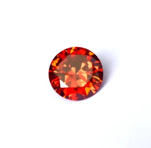 Natural 6.05 Ct Beautiful Sapphire Diamond Cut Round Orange Ceylon Sapphire - Picture 1 of 9
