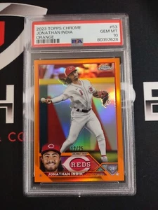 JONATHAN INDIA 2023 Topps Chrome #53 Orange Refractor /25 PSA 10 Cincinnati Reds - Picture 1 of 2