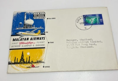 Malayan Airways 1963 primer vuelo Kuala Lumpur - Bangkok Foto 1 de 4