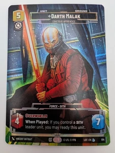 Star Wars Unlimited LOF Prestige Foil Darth Malak Covetous Apprentice 1114 - Picture 1 of 6