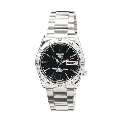 Seiko 5 Automatic Black Dial Silver Steel Case Band SNK SNKE01K1 Men's Watch - Image 1 of 4