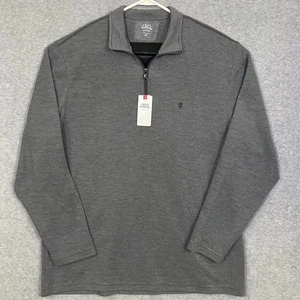 Izod Saltwater 1/4 Zip Pullover Sweater Herren XL grau Relaxed Classic Quarter NEU - Bild 1 von 6