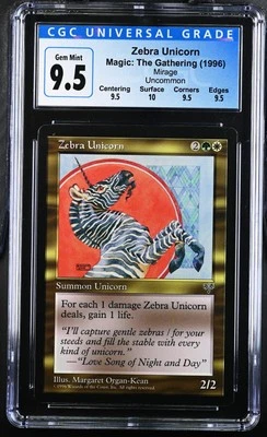 ZEBRA UNICORN Mirage CGC 9.5 Q+ Gem Mint MTG [Nostalgium] - Image 1 of 2