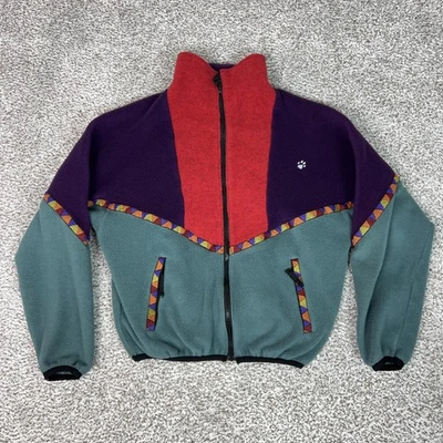 Jaqueta masculina vintage Jack pele de lobo média de lã feita nos EUA anos 90 sistema polar - Imagem 1 de 4