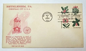 ESF 1964 FDC CHRISTMAS US FDC #1254-1257 Bethlehem 1st Cachet Mellone #7 Block 4 - Picture 1 of 2