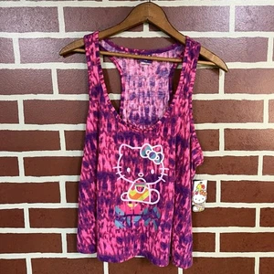 Rare HTF Hello Kitty Women’s Large Tie Dye Tank Top Athletic NWT - Picture 1 of 9