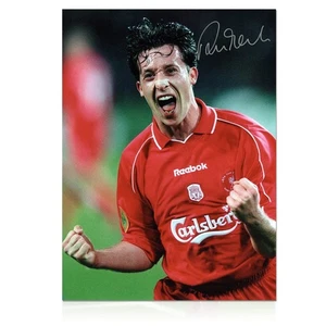 Foto de fútbol firmada por Robbie Fowler del Liverpool: gol final de la Copa - Imagen 1 de 5