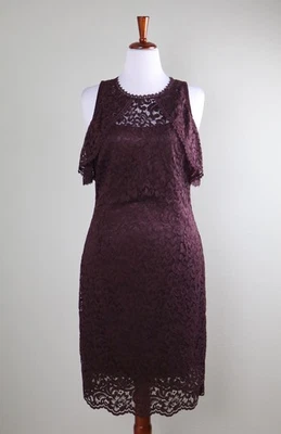 Vestido justo de renda White House Black Market novo com etiquetas US$ 200 ombro frio tamanho 12 - Imagem 1 de 4