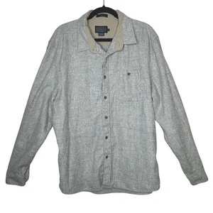 Pendleton Men's Trail XL 100% Wool Button Up Shirt with Suede Elbow Patches - Picture 1 of 6