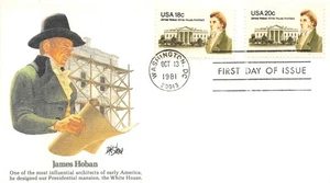 Scott #1911-1912 James Hoban White House Architect 1981 First Day Cover FDC - Picture 1 of 2