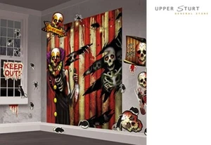 Creepy Carnival Halloween Party Scene Setter Wall Decorating Kit Plastic 32 pce - Picture 1 of 1