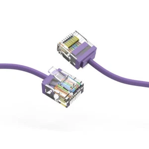 Cable de red Ethernet súper delgado CAT6A UTP de 3 pies 32 AWG púrpura - Imagen 1 de 1