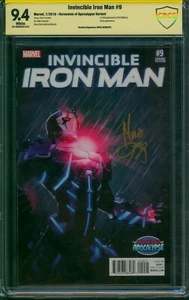 Invincible Iron Man 9 ⭐ CBCS 9.4 SIGNED DEODATO ⭐ TURCOTTE VARIANT 1st Riri 2016 - Picture 1 of 3