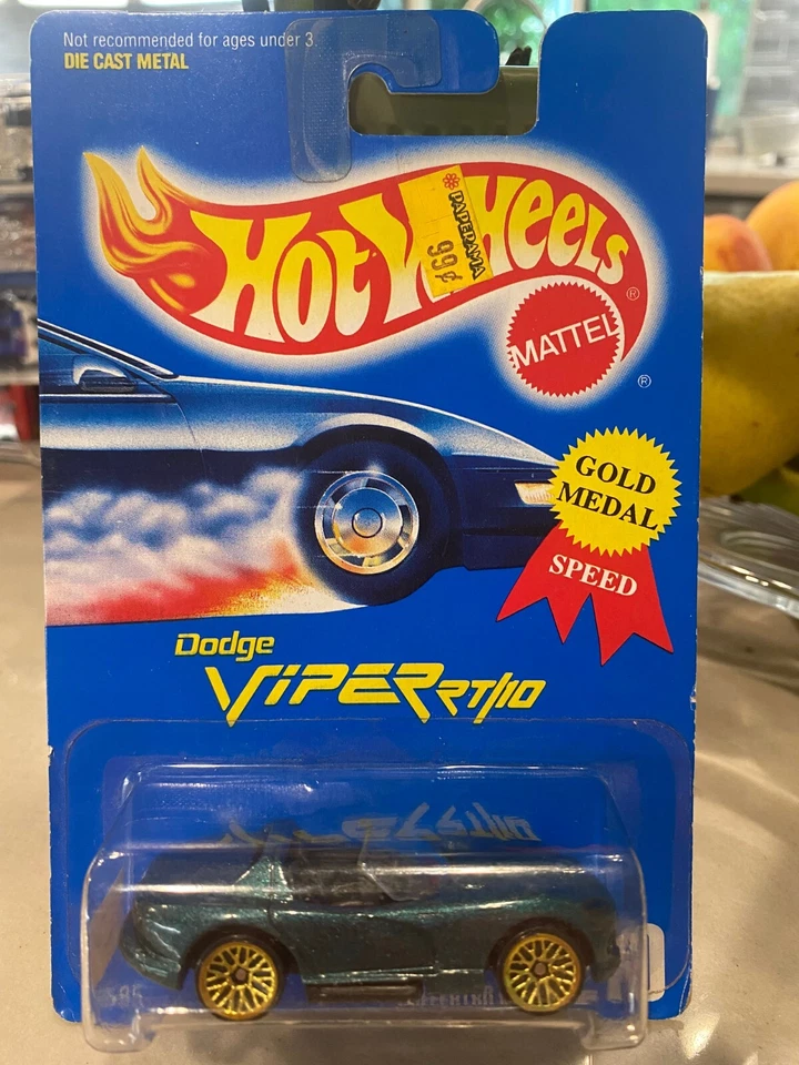 Hot Wheels Dodge Viper Rt/10 Collecteur #210 Métallique Vert Avec / Doré À Roues - Photo 1/1