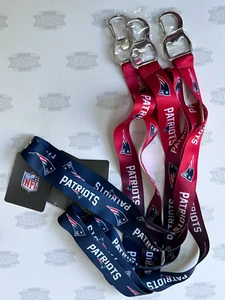 Lot of (3) New England Patiots Ticket Lanyard Bottle Opener Key Chain ID Holders - Picture 1 of 2