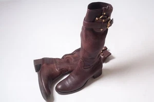 ZAPATO COCHE Mujer Botas Cuero Marrón Talla EU 37 / US 7 - Imagen 1 de 10