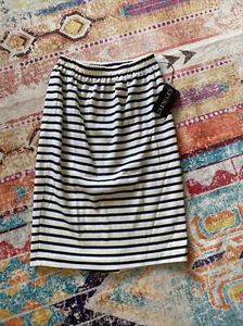 NWT Vintage 80s/90s Karen Kane Striped Knit Knee Length Skirt Size Small - Picture 1 of 9