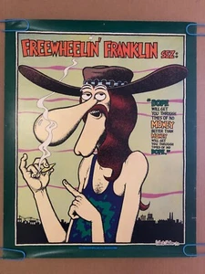 Póster original vintage Freewheelin Franklin años 70 Headshop Pin-up Shelton - Imagen 1 de 11