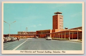 1950s Port Columbus Airport Terminal Columbus Ohio (Now John Glenn Int) Postcard - Picture 1 of 3
