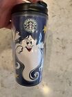 Starbucks Halloween Ghost Barista Plastic Coffee Travel Mug 2003. 6oz RARE