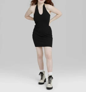 Women's Sleeveless Convertible Knit Bodycon Dress - Wild Fable Black SZ L NWT - Picture 1 of 6