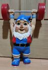 Mini gym weight lifting Gnome Outdoor Home Garden Patio Decor Ornament