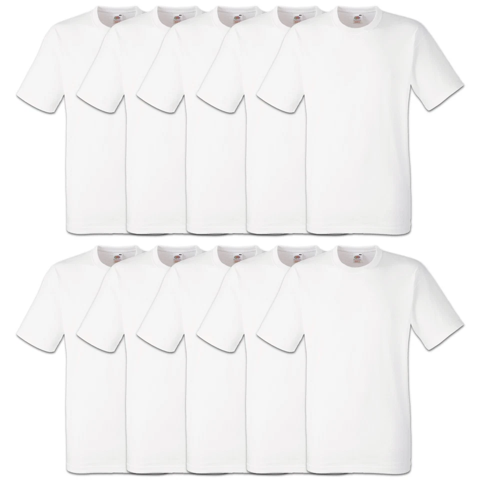 5er / 10er FRUIT OF THE LOOM T-SHIRT ORIGINAL WEISS HERREN SHIRT - S M L XL XXL - Bild 1 von 1