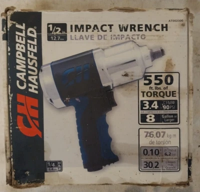 NUEVO, Cambell Hausfeld 1/2 pulgada llave de impacto de aire AT002000 Foto 1 de 4