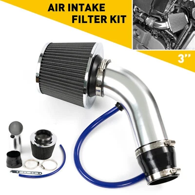 Universal Car Inlet Cold Air Intake Filter Induction Kit  Pipe Hose System 3inch - Image 1 of 4