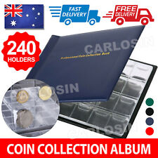 240 Coin Holder Collection Storage Collecting Money Penny Pockets Album Book AU