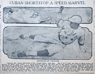 1913 Detroit Sports Page - Negro League Cuban Stars Speed Marvel Pelayo Chacon