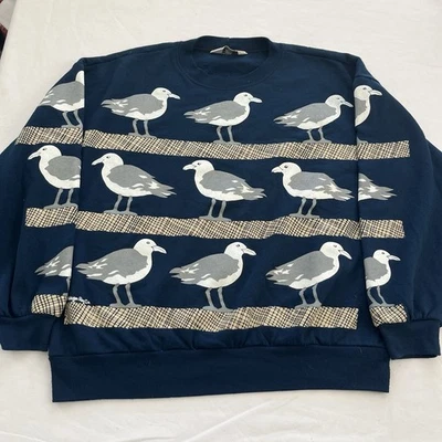 Vintage Orvis Sweater Mens Medium Michigan Rag Seagull Crewneck Sweatshirt 90s - Image 1 of 4
