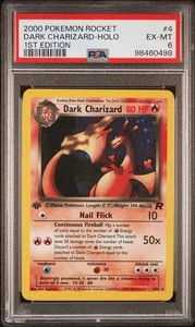 2000 POKEMON ROCKET 1ST EDITION #4 DARK CHARIZARD-HOLO PSA 6 - Picture 1 of 3