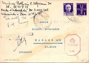 GOLDPATH: Italy cover 1944 to Switzerland censored CV878_P14 - Picture 1 of 2
